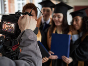 Multiethnic Young University Students Posing Together during Graduation